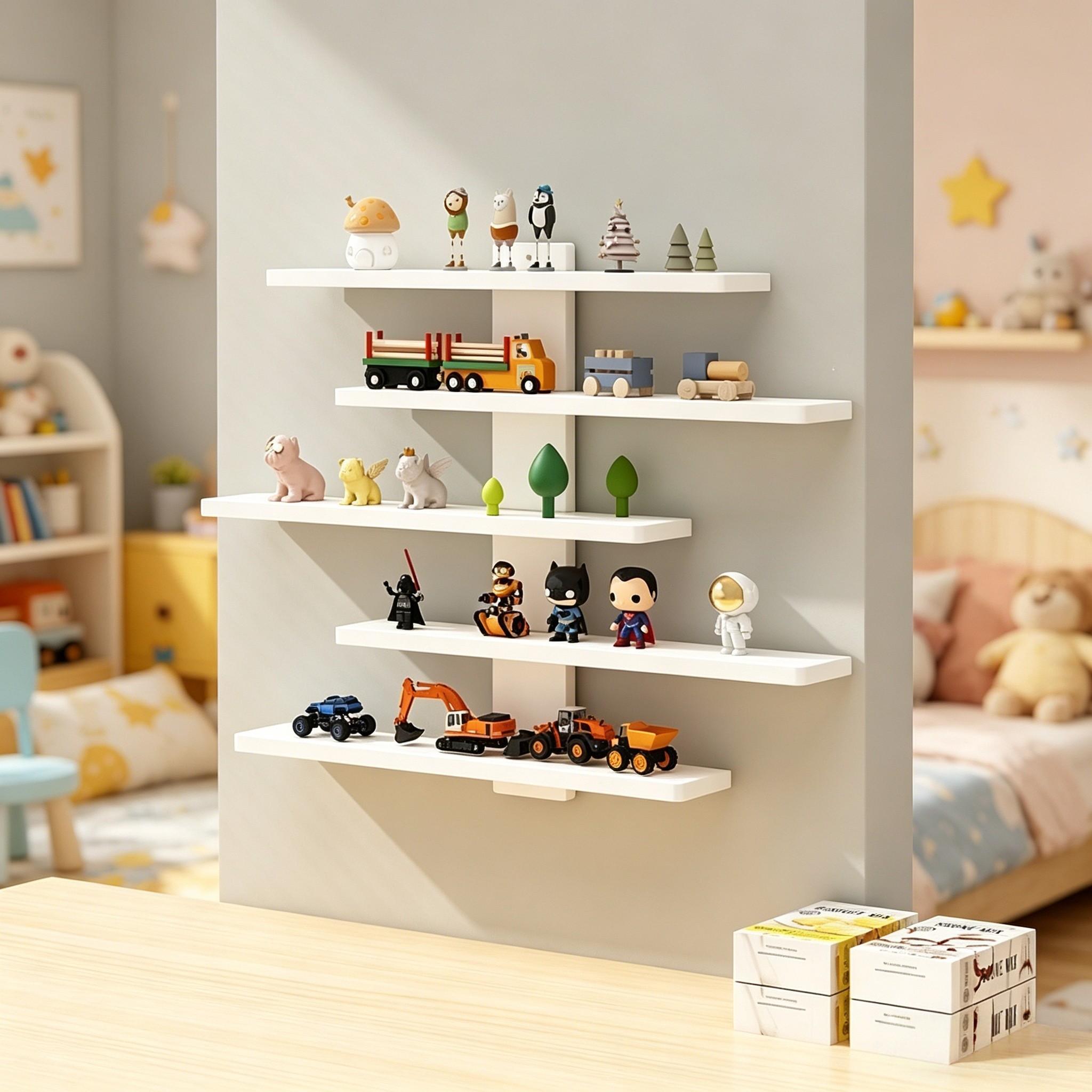 Wall-Mounted Display Cabinet, Multi-Layer Vertical Design, No Drilling, Easy Installation, Transparent Acrylic, Toy Collection Organizer