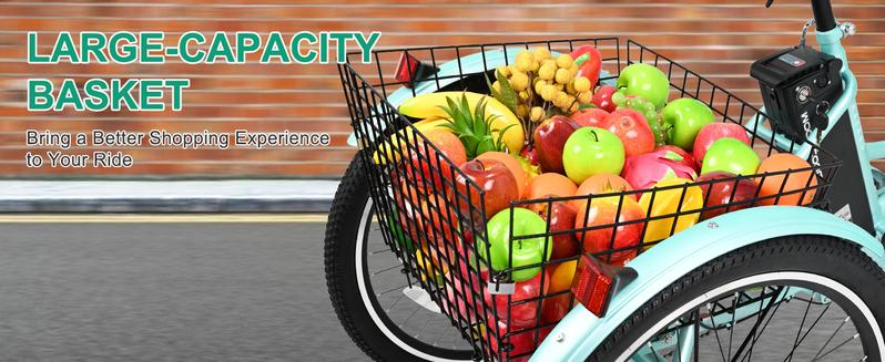 MOONCOOL MC 350 Electric Trike, 24/26 Inches 7 Speeds 3 Wheels Electric Bikes for Adults, 350W Motorized Electric tricycle with 10.4Ah Removable Battery 16MPH