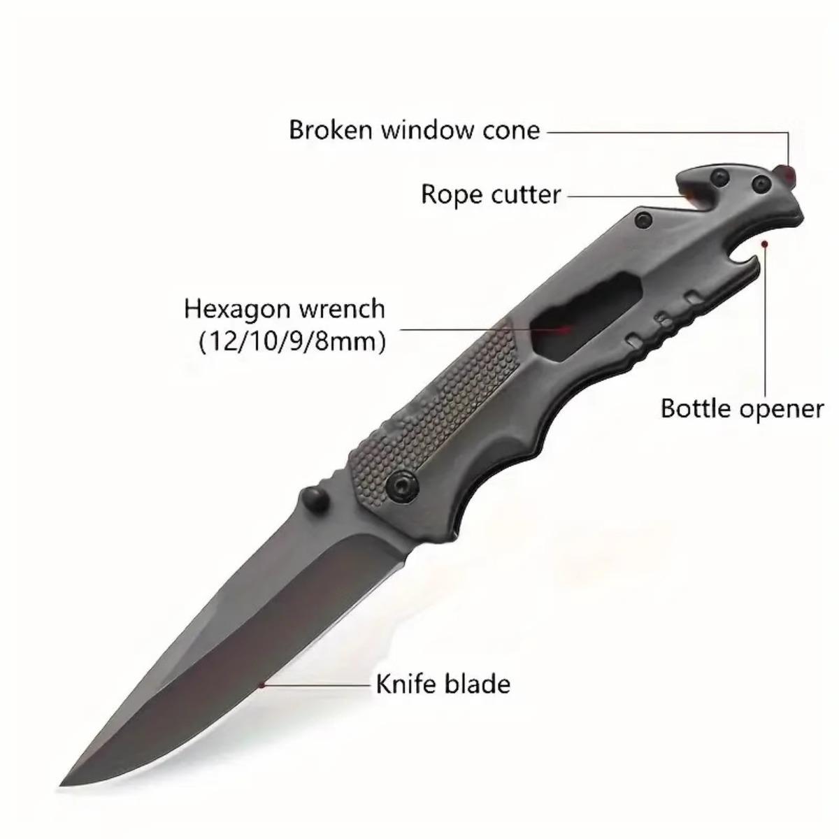 Multifunctional folding knife tool accessories portable stainless steel knife fruit knife high hardness outdoor Christmas gift survival equipment