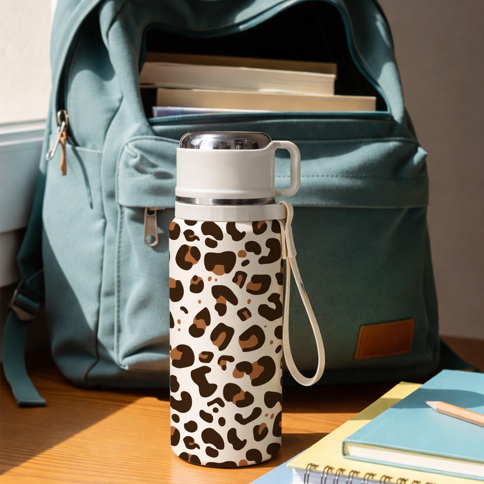 1 Pc Insulated Mug, 600ml Vacuum Cup, Double Wall Thermal Mug, Leak Proof Skinny Tumbler With Handle And Strap, 24 Hours Hot 48 Hours Cold, Portable Travel Mug For Coffee Tea Water, Gift For Women Men Holiday Daily Use