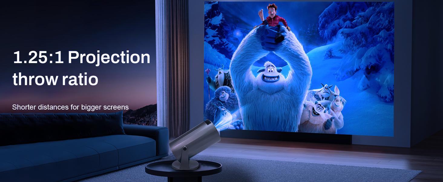 Mini smart projector, 4K1080P decoding ladder adjustment, mobile computer synchronized image function, portable large screen projector for office outdoor room Audio Electronic