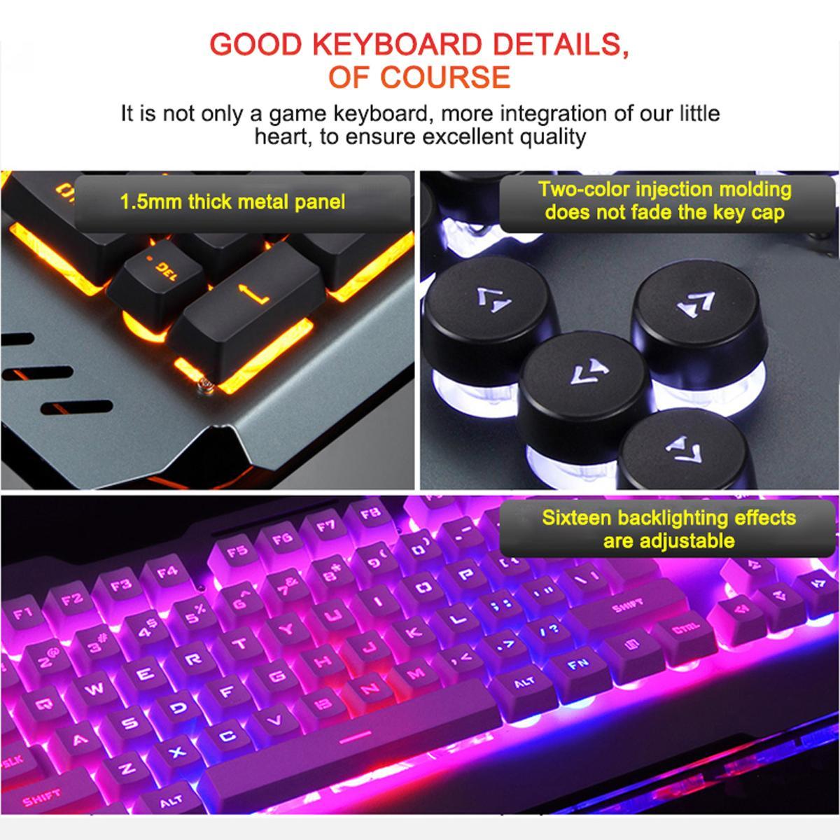 QZUKOY Mechanical - Feel Wired Keyboard and Mouse Set, RGB Backlit, Ideal for PC Gamers and Office Use!
