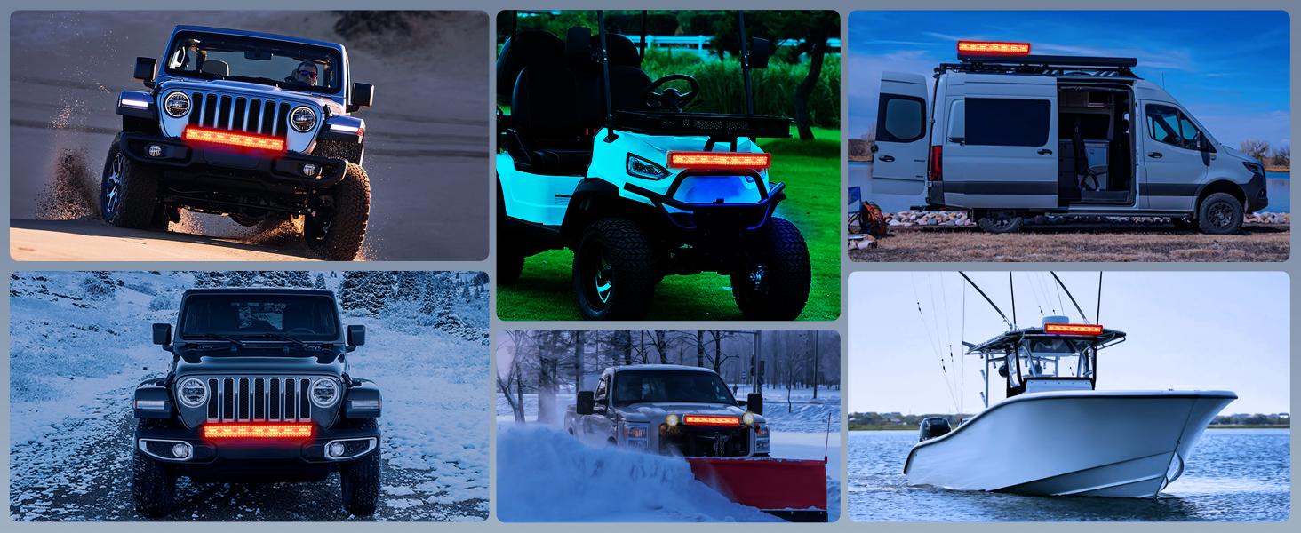 Nilight 20Inch LED Light Bar Red Triple Row 420W Spot & Flood Combo 42000LM Driving Boat Led Off Road Lights Fishing Hunting  Safety Lights light bar dealsforyoudays