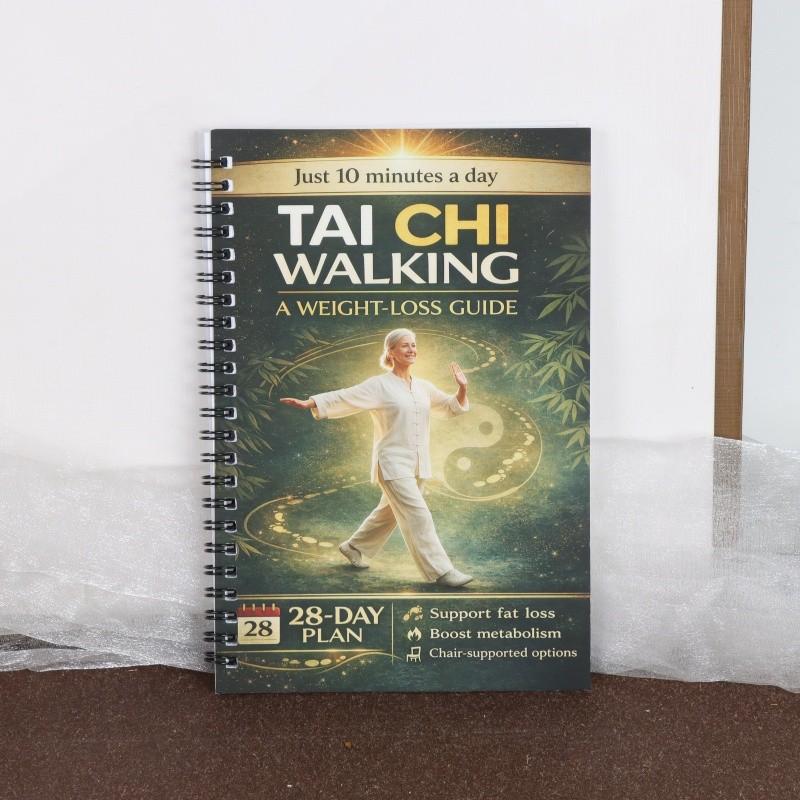 Tai Chi Walking Weight Loss Guide, 28-Day Plan, 10 Minutes Daily, Spiral Binding Book, Boost Metabolism, Support Elderly and Adults