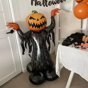 Halloween Party Decoration Ghost Pumpkin Aluminum Foil Balloon, Indoor Outdoor Use, Perfect for Halloween Decorations, 1 Piece