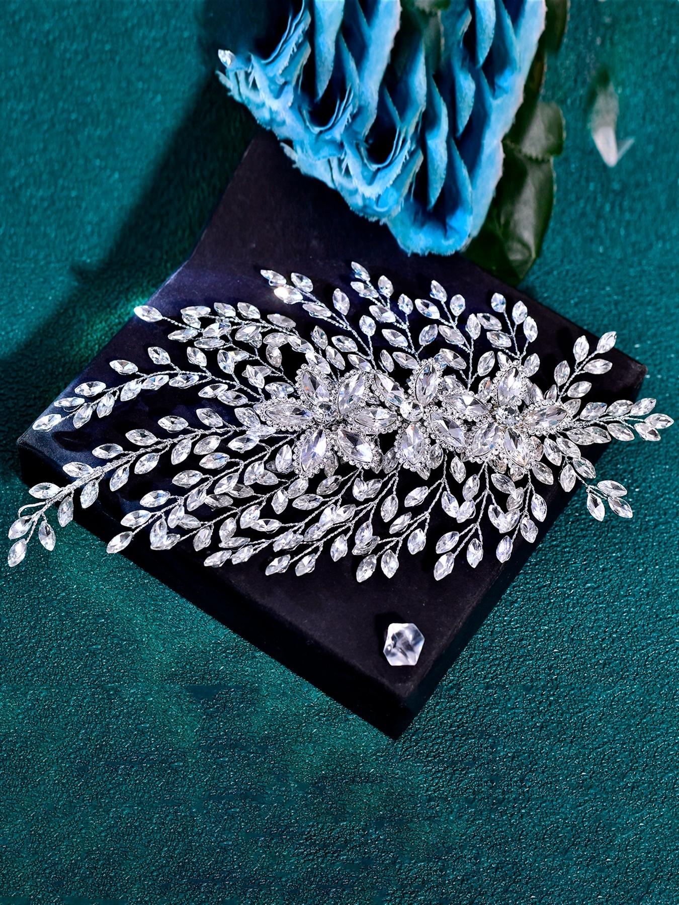 Wedding Bride Bridal Headband Sparkling Fashion Women Rhinestone Hair Accessory for Party Gathering Dance Photo Shoot