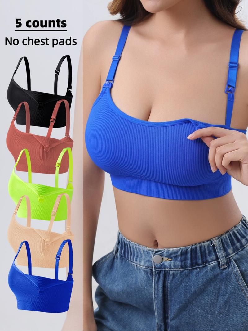Maternity Solid Color Adjustable Strap Pregnancy Prenatal Nursing Bra, Comfortable Breathable Nursing Bra, Valentine's Day Gift, Maternity Underwear Pregnancy for Women, Nursing Bras, Nursing Accessories