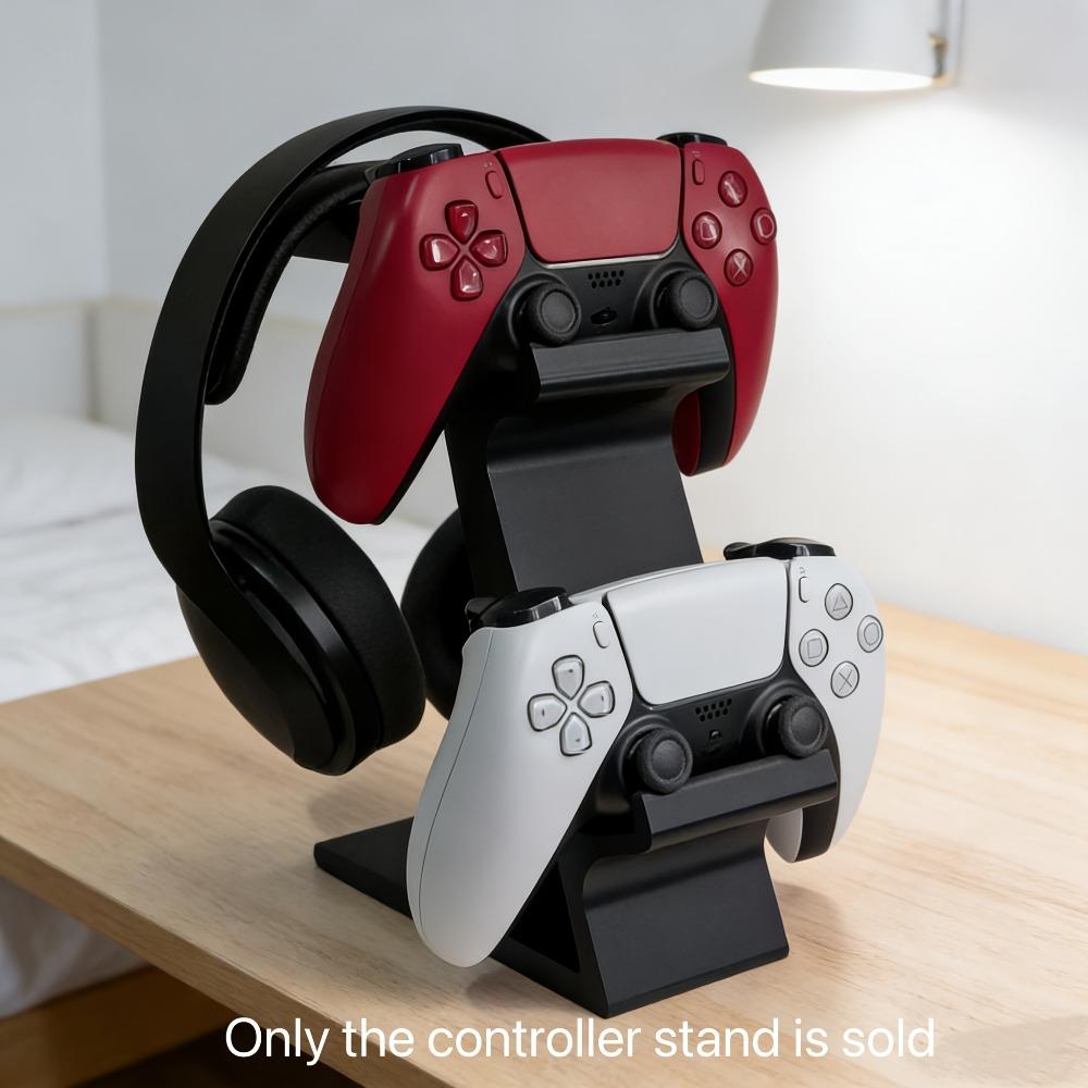 PS5, Xbox controller bracket & earphone holder, gamepad + earphone storage bracket, gamepad storage, durable plastic, space-saving, simple white and black, high-quality plastic.