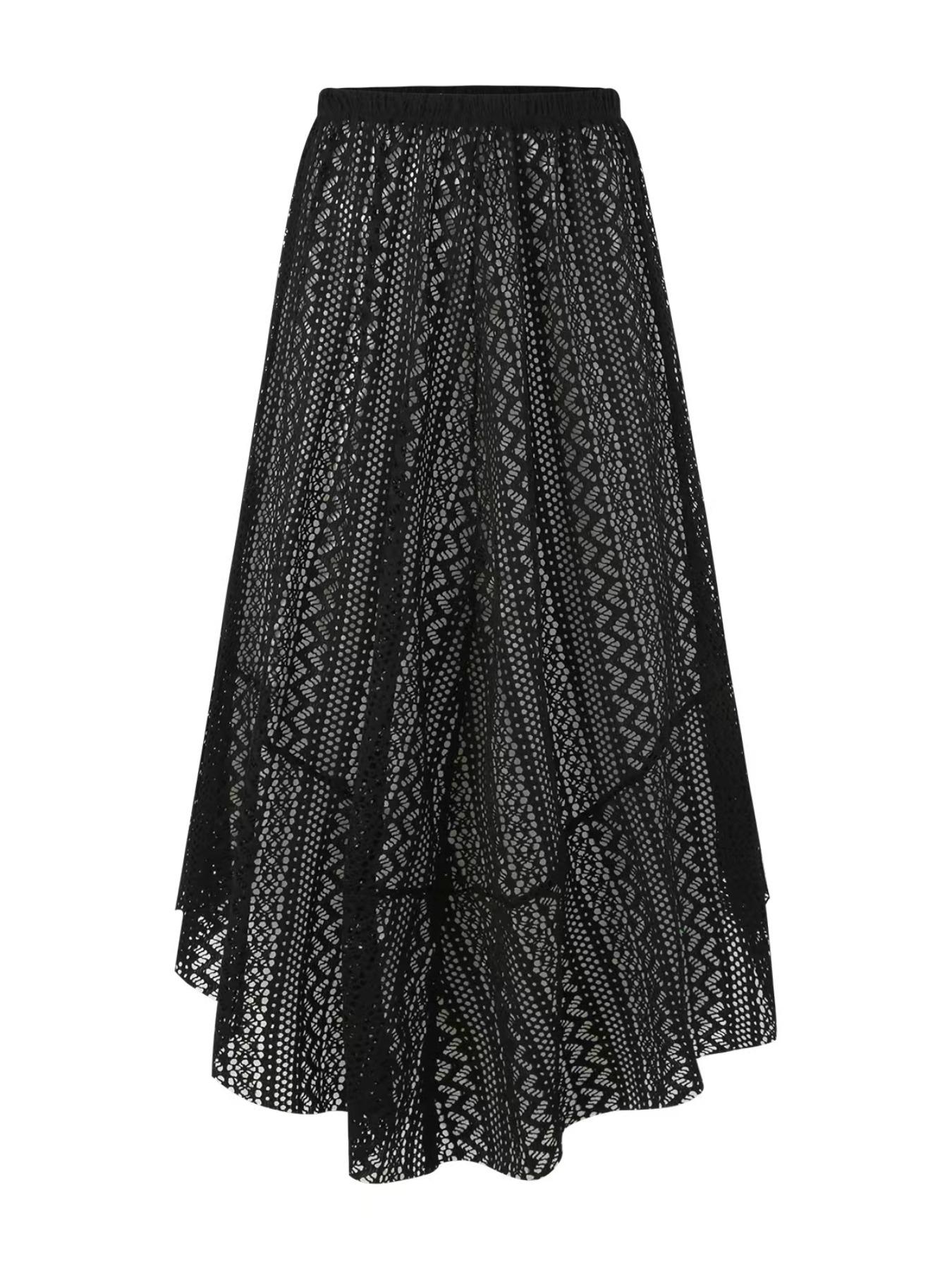 Women's Flower Decor One Shoulder One Piece Swimsuit & Skirt Set, Appliques Striped Print One Piece Swimsuit & Flared Skirt, Two Piece Outfits for Summer Beach Holiday Vacation, Swimsuit Cover Ups