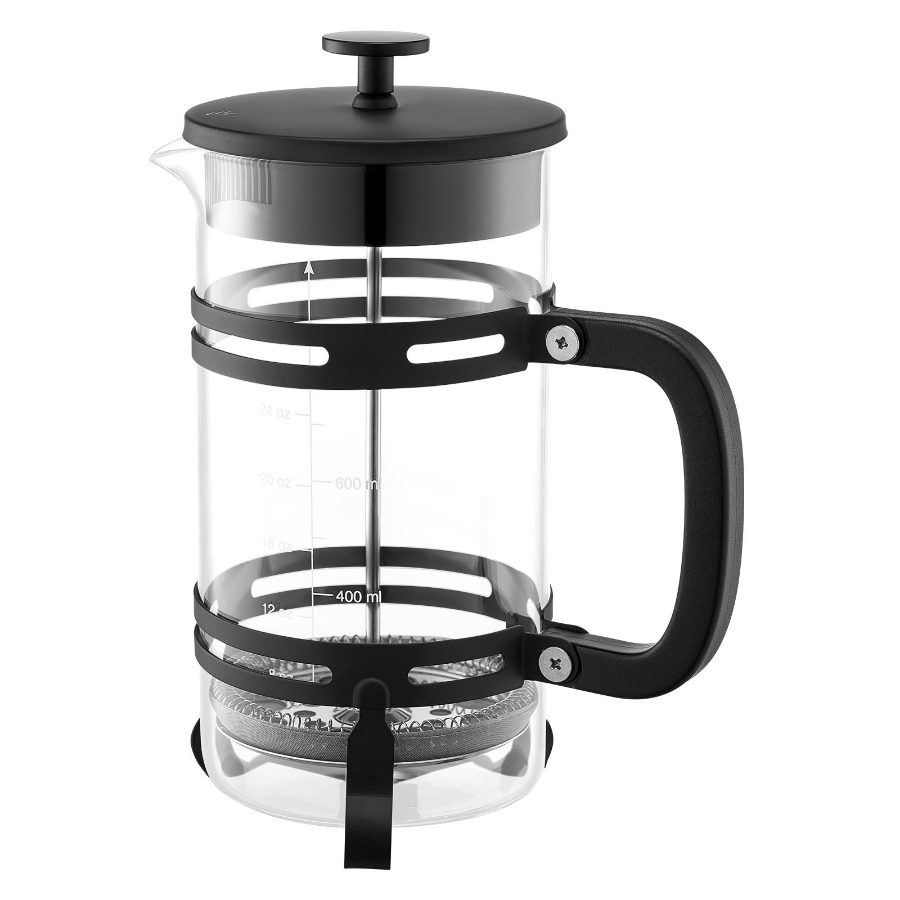 VEVOR 34oz Borosilicate Glass French Press Coffee Maker, Stainless Steel Filter, Detachable Anti-Drip Spout, Cold Brew Tea Maker for Gatherings Home Camping, Silver 1L Hand Tool Accessory