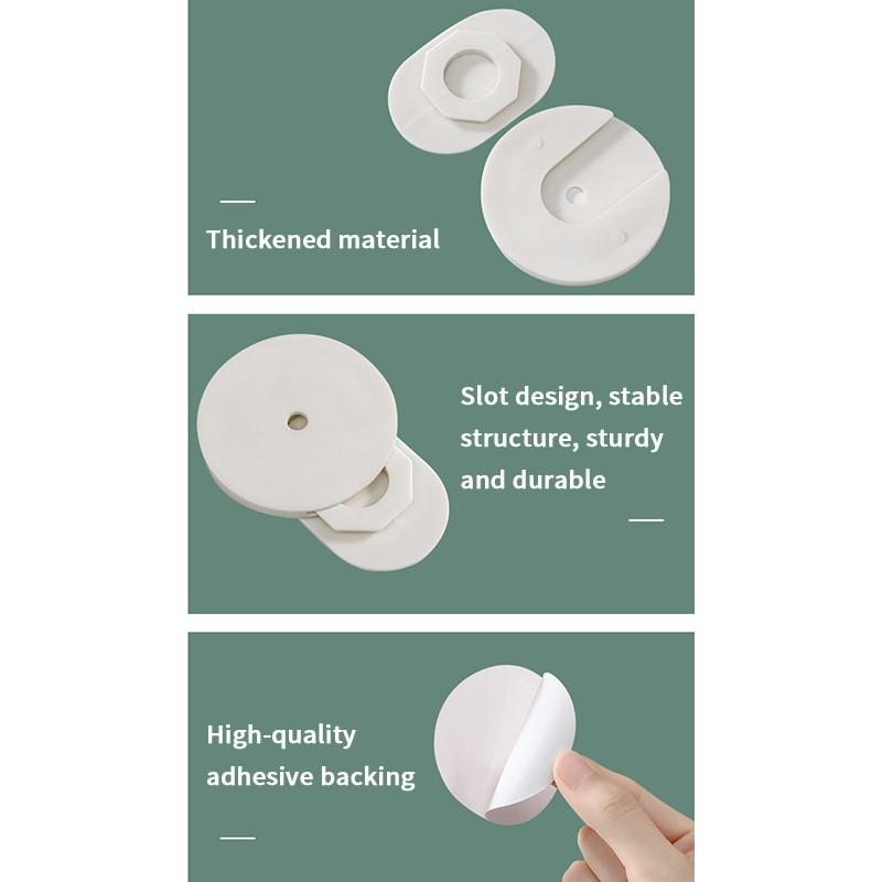 Self-Adhesive Plug Strip Holder, No Drilling Socket Mount, Wall-Mounted Outlet Organizer, Home Office Cable Management Clip