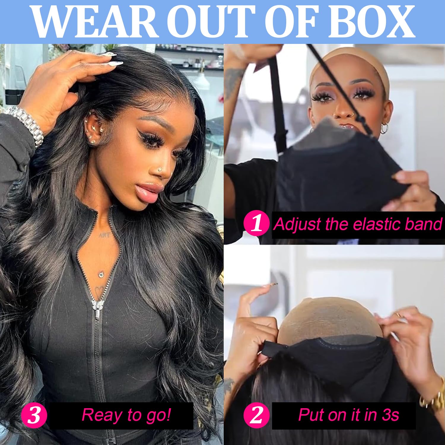 Bling Hair 9x6 7x5 6x4 5x5 HD Lace Easy Wear and Go Body Wave Glueless Human Hair Wigs Pre Plucked Pre Cut Transparent Lace Closure Wigs for Beginners 180% Density Water Wave Lace Front Wigs for Black Women #TikTokShopBlackFriday