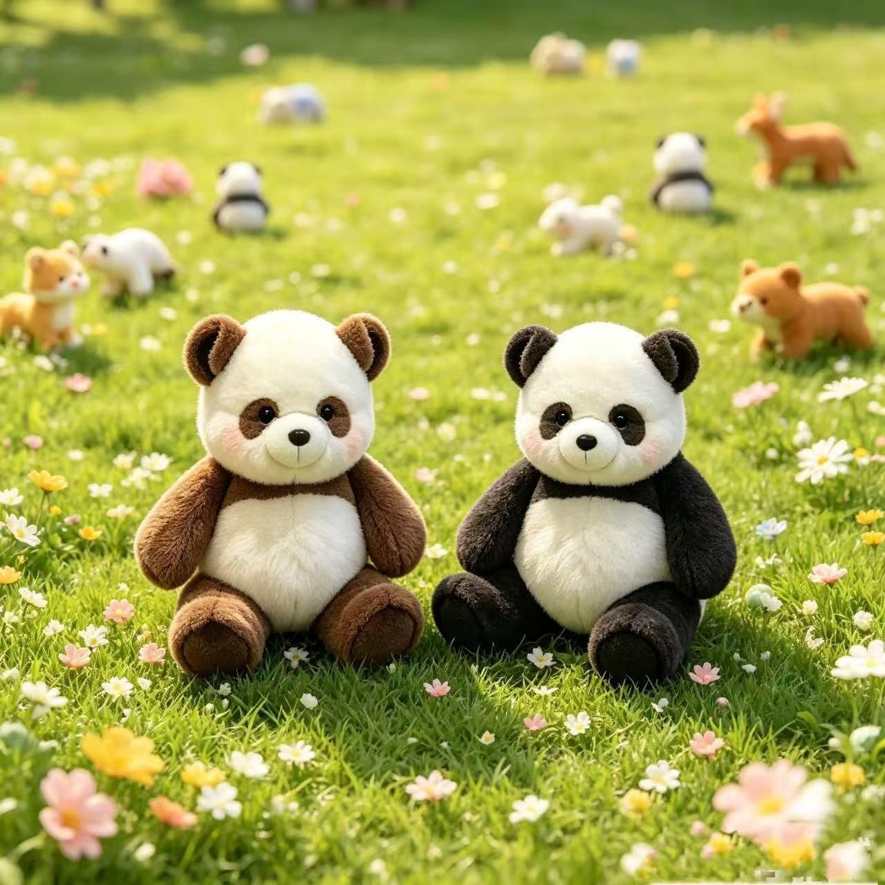 Forest Run Series Panda Plush Toy, Soft Stuffed Animal Pillow, Soft Cuddly Gift, Perfect Birthday Gift for Men and Women, Cozy Sleeping Companion