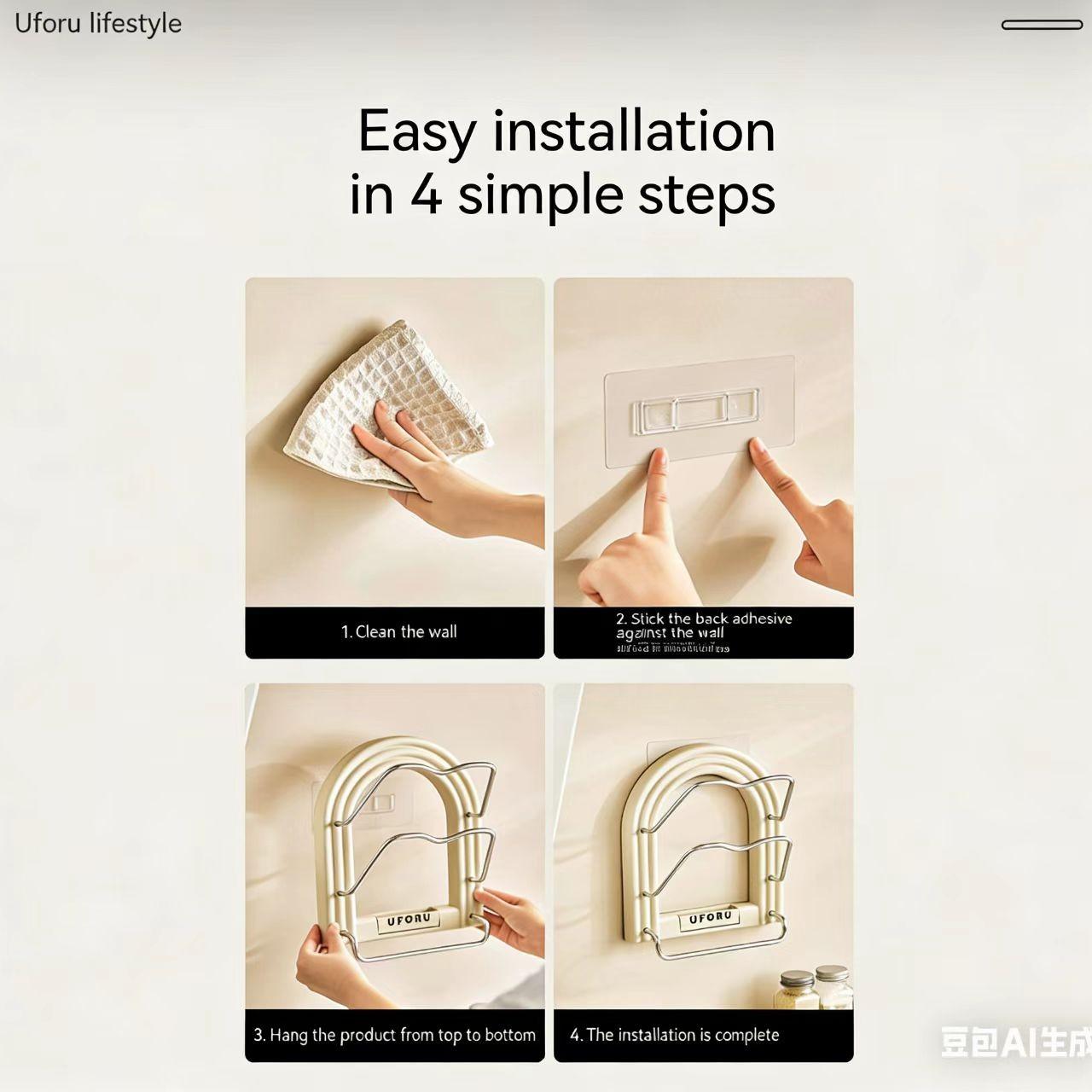 Aluminum Alloy Kitchen Wall Mounted Storage Rack, Multi-Functional No Drilling Pot Lid Holder, Cutting Board Towel Organizer