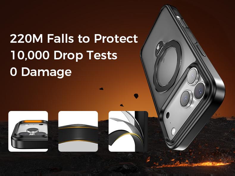 MAGIC JOHN 360 Degree Magnetic Stand Phone Case Invisible Design for iPhone and SamSung