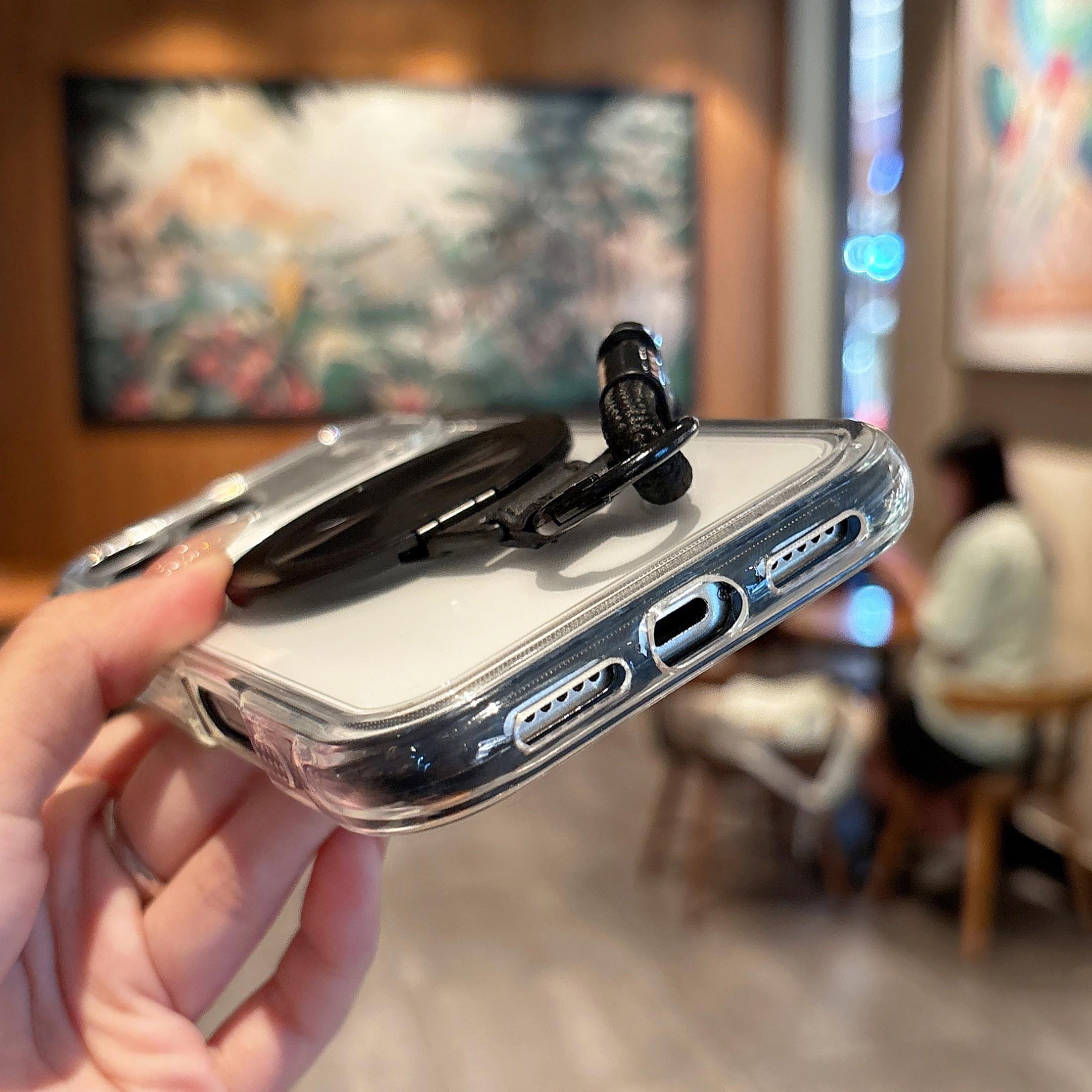 High-Quality Transparent Phone Case with Stand and Lanyard, Tpu Material, Shockproof, Compatible with iPhone 17 Pro Max to 11 Pro Max