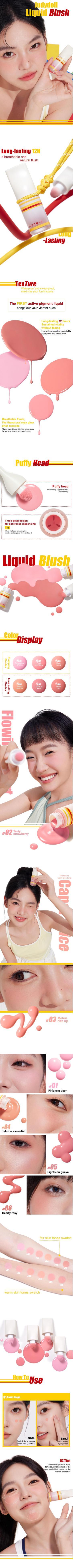 JUDYDOLL Liquid Blush, Natural, Buildable, Ultra-Blendable Blush, Brightening Skin Tone, Highlight, Smooth, Soft Color, Convenient To Carry, Long-Lasting, All-Day Face Enhancing, Makeup, Outdoor Fun, Spring Gift, Refresh Look