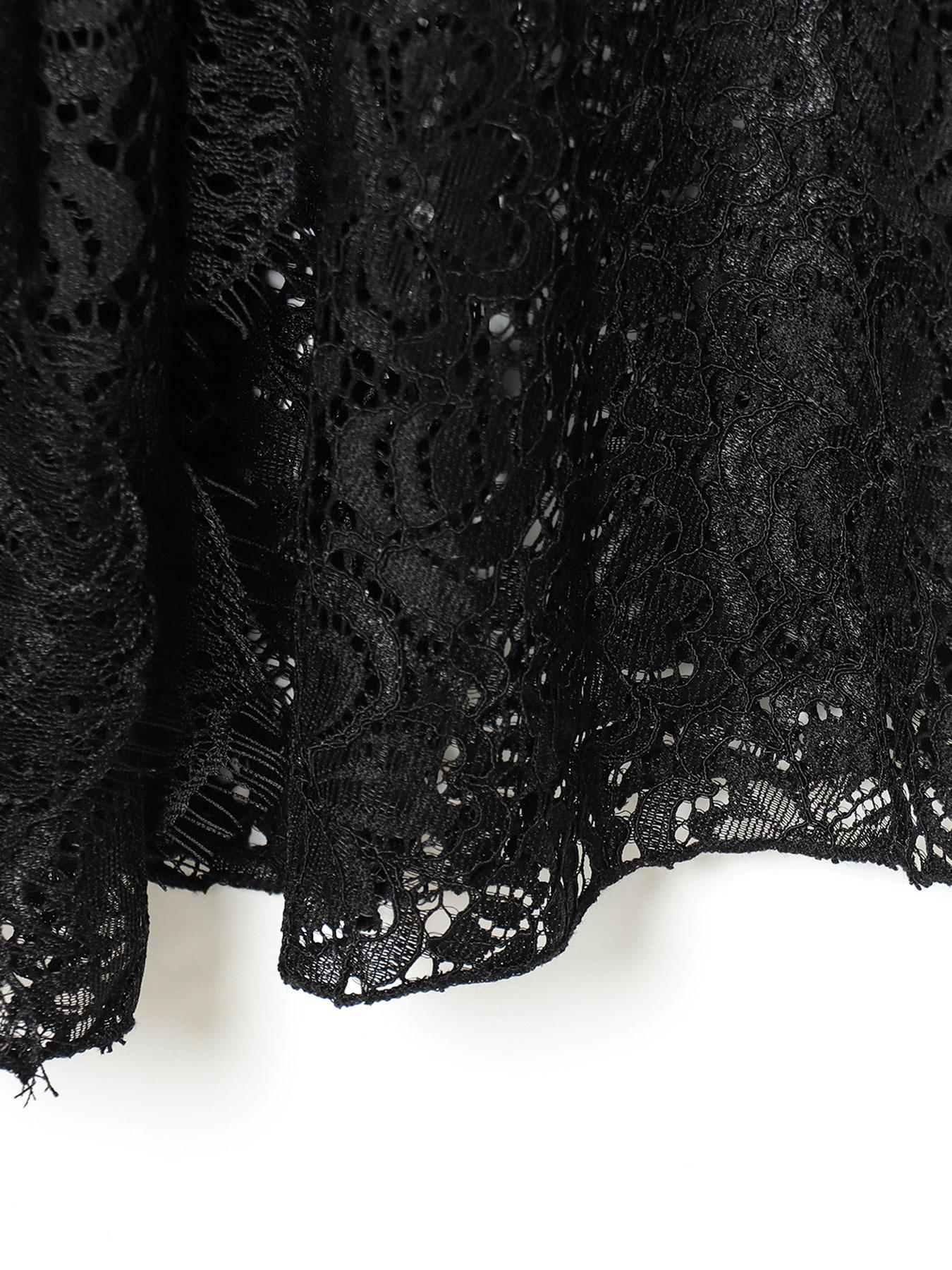 Women's High Waist Satin Lace Long Dress, Asymmetric Decor Y2K Evening Gown, Layered Elegant Fitted Midi Skirt for Spring Summer Fall Winter