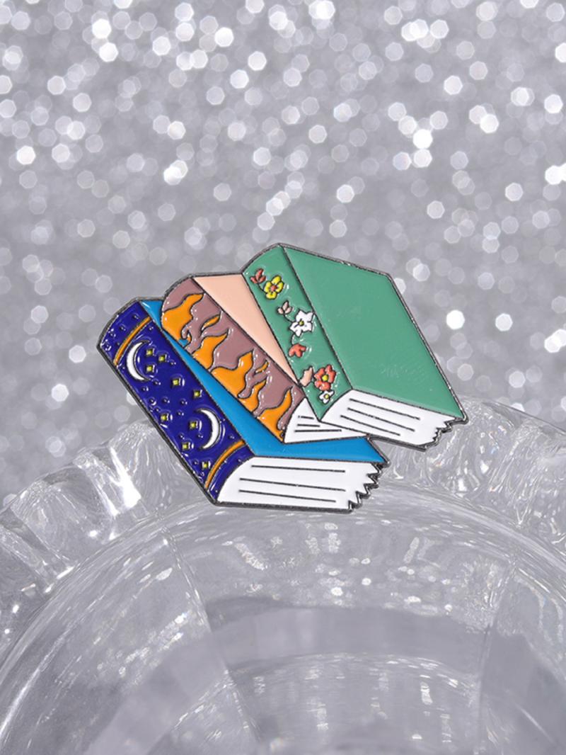 Cute Book Design Brooch, Fashion Alloy Brooch Pin for Women & Men, Funny Enamel Pin Suitable for Backpacks, Jeans, Scarves, Hats Decoration, Mother's Day Gift