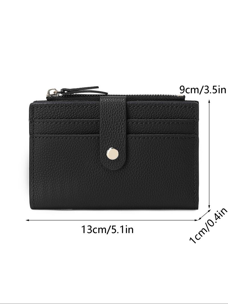 Women's Simple Plain Color Zipper Coin Purse, Casual Versatile Small Pu Card Holder, Simple All-match Purse for Daily Used, Fashionable Card Holder