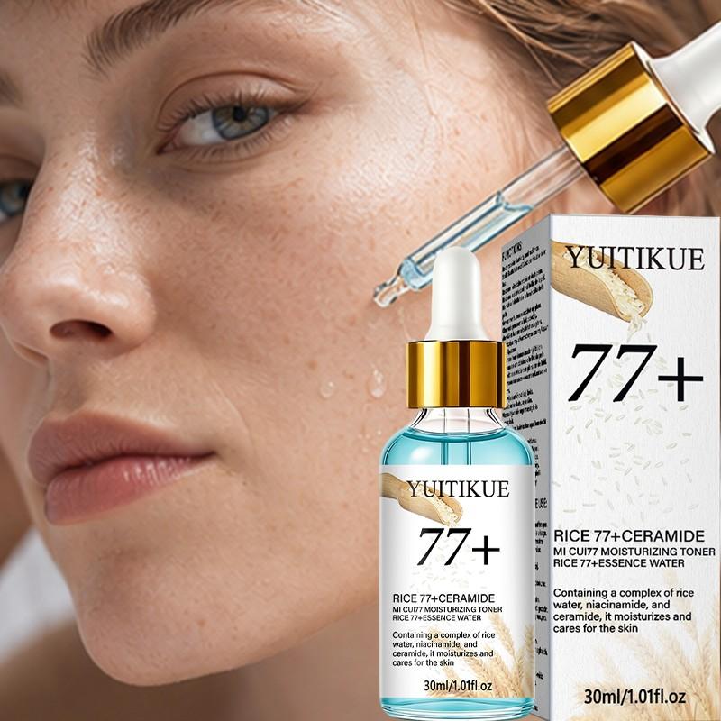 Yuitikue Rice 77+ Ceramide Brightening Essence Water, Improves Dry Tight Skin, Refreshing Toner 30ML, Skincare Essential, Rice Serum