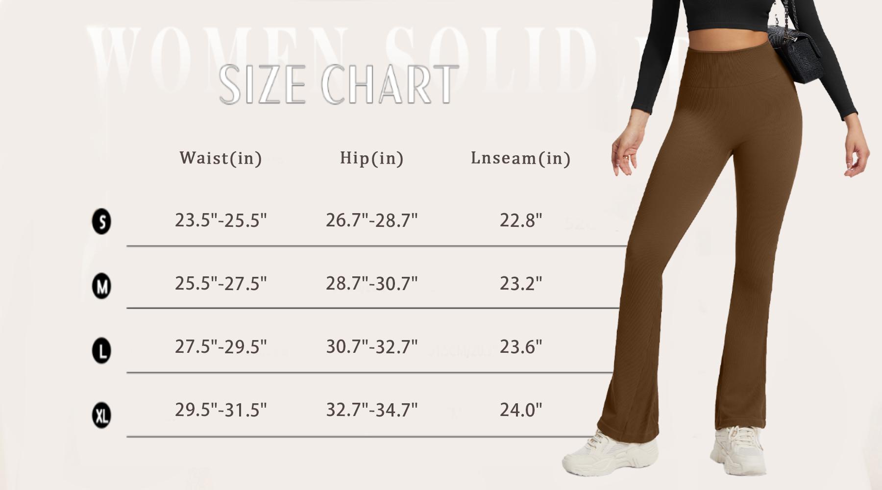 OYV Women's Yoga Pants Ribbed Seamless Workout High Waist Bell Bottoms Flare Leggings