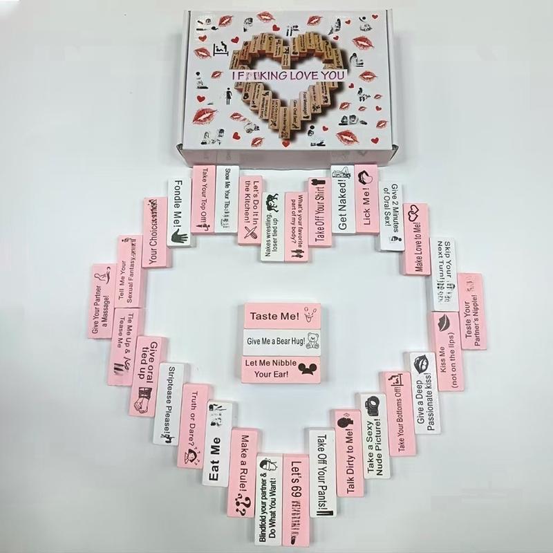 Colorful Block Tower Jenga Game for Couples, Perfect Valentine's Day Gift, Fun Date Night Activity, Ideal for Romantic Occasions, Blocks Tower Game