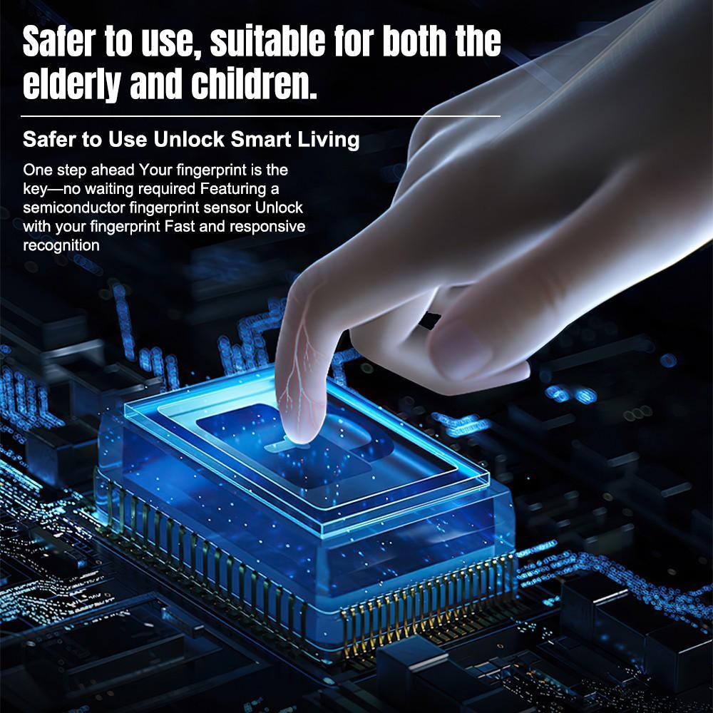 Upgraded Biometric Fingerprint Door Security Lock, Keyless Keypad Entry with Bluetooth and App Compatibility, Batteries Included, Easy to Install Smart Home Gadget, Fits 30mm-55mm Door Thickness, Smart Home Gadgets