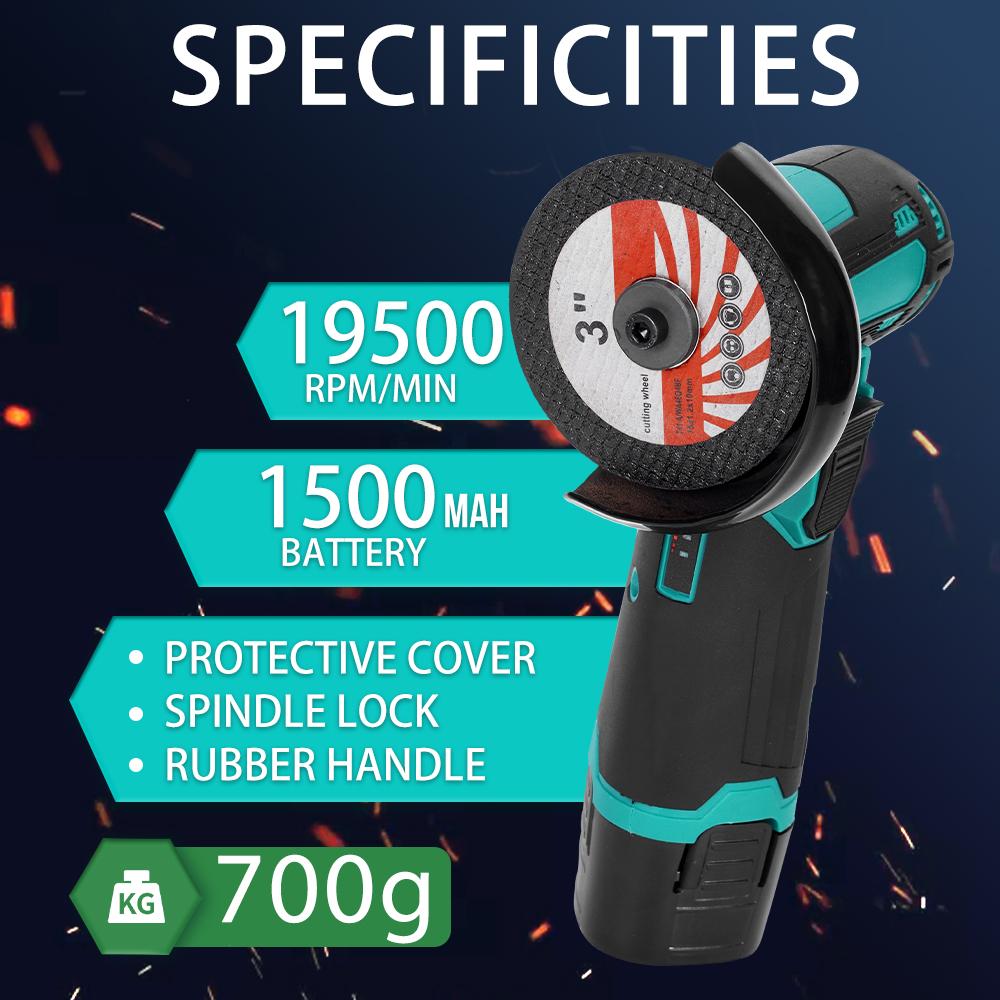12V Mini Angle Grinder Rechargeable Grinding Tool Polishing Grinding Machine For Cutting Diamond Cordless Power Tools