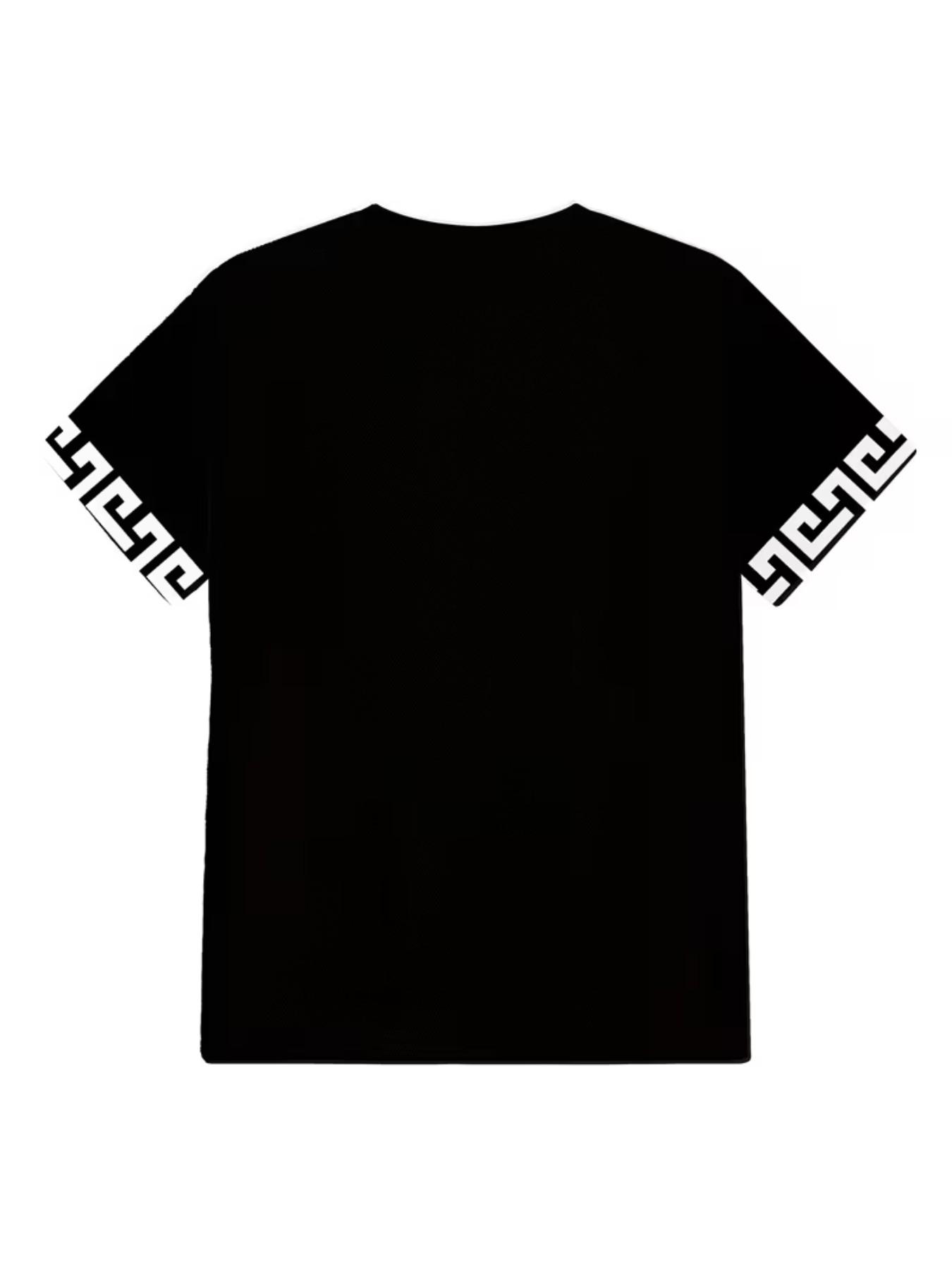 Men's Casual Slim-Fit T-Shirt, All over Print, No Button, No Zipper, Outdoor Commute, Fashionable American Retro Style