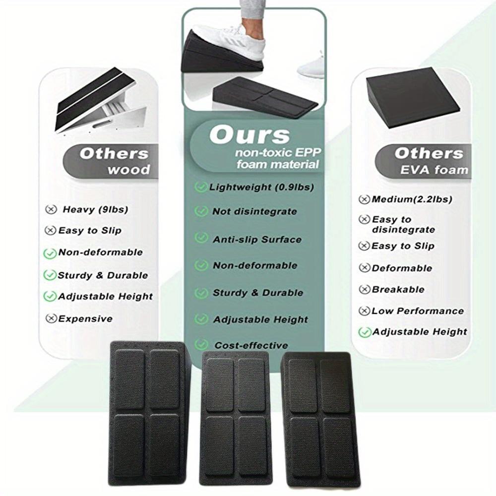 Adjustable Squat Wedge Block Set, Non-Slip Design for Home Gym Use, Ideal for Leg Stretches, Squats & Deadlifts, No Batteries Needed