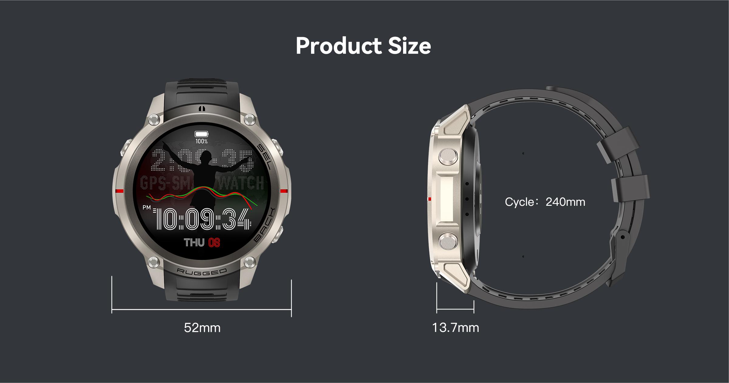 2026 New GPS Smart Watch, 1.43 Inch Amoled Screen, 5ATM Waterproof, 500mah Long Battery, Bluetooth-compatible Connectivity, Outdoor Sports, Sports Smartwatches, Built in GPS Offline Map Downloads