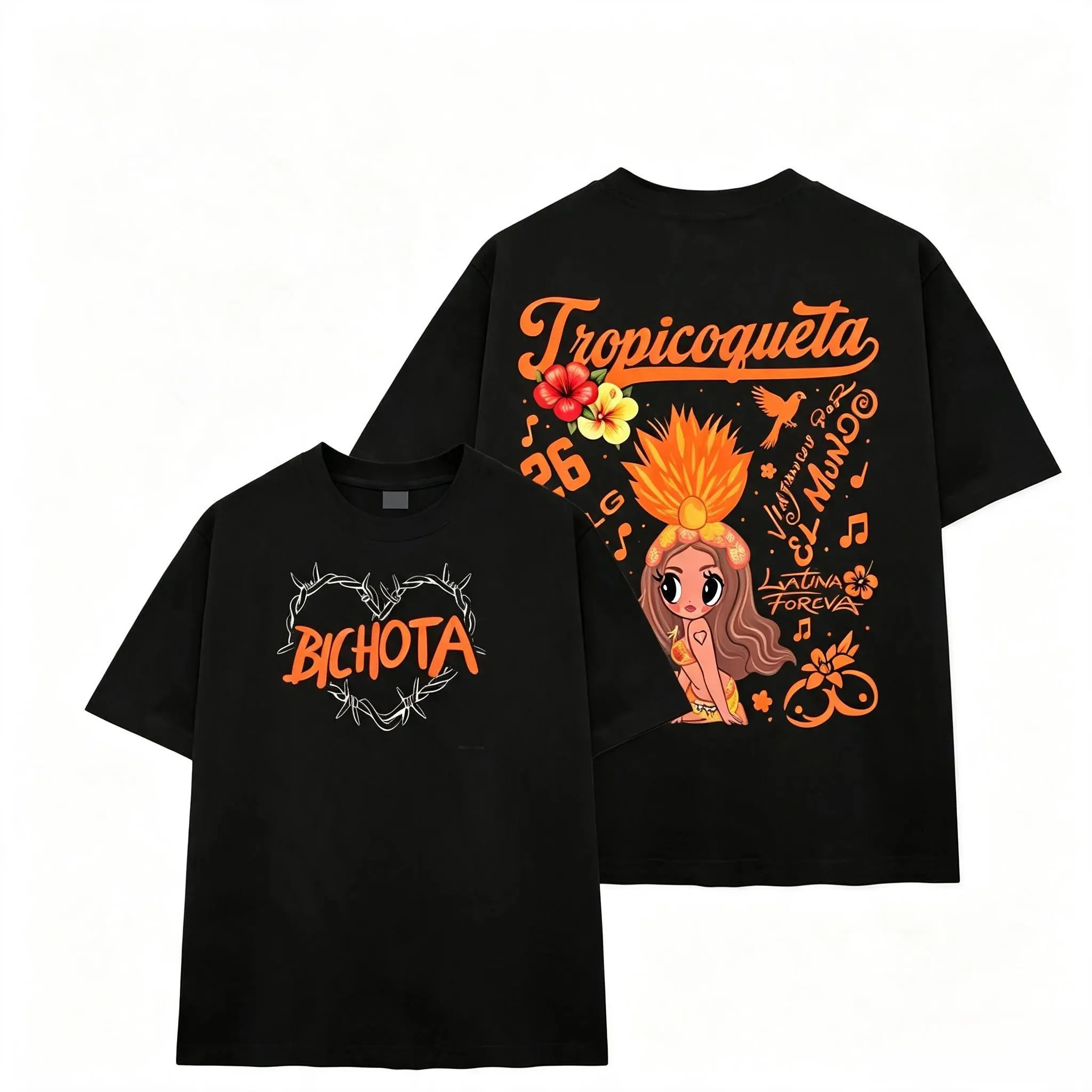 Latin Bichota style shirt, Tropitour premium cotton T-shirt, Latin queen fan style, Latin pop pattern T-shirt, cute holiday summer T-shirt, unisex, comfortable for summer, breathable, pure cotton