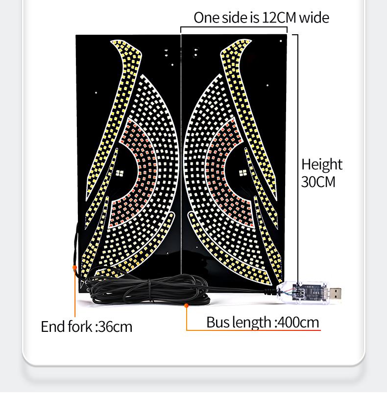 car LED Devil Eye Light, Windshield Decorative Light, USB Dynamic Devil Eye Automotive Neon Light, Universal Window Dynamic Atmosphere Light, Multi Mode, Led Ambient Light