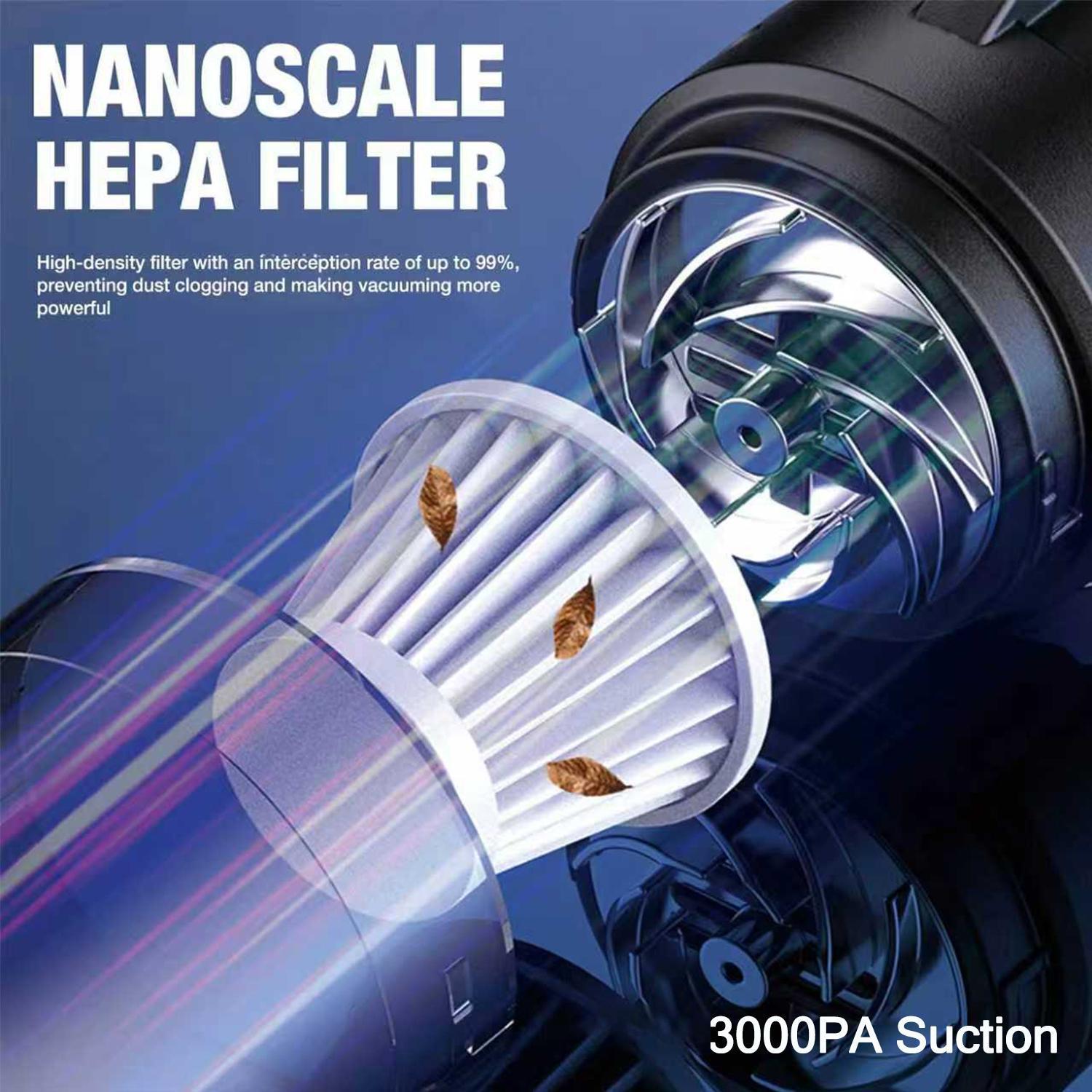 Portable High-Power Wireless Vacuum Cleaner, Multi-Function Blowing & Suction Handheld Vac with Emergency Safety Knife Blade Function, Rechargeable Design