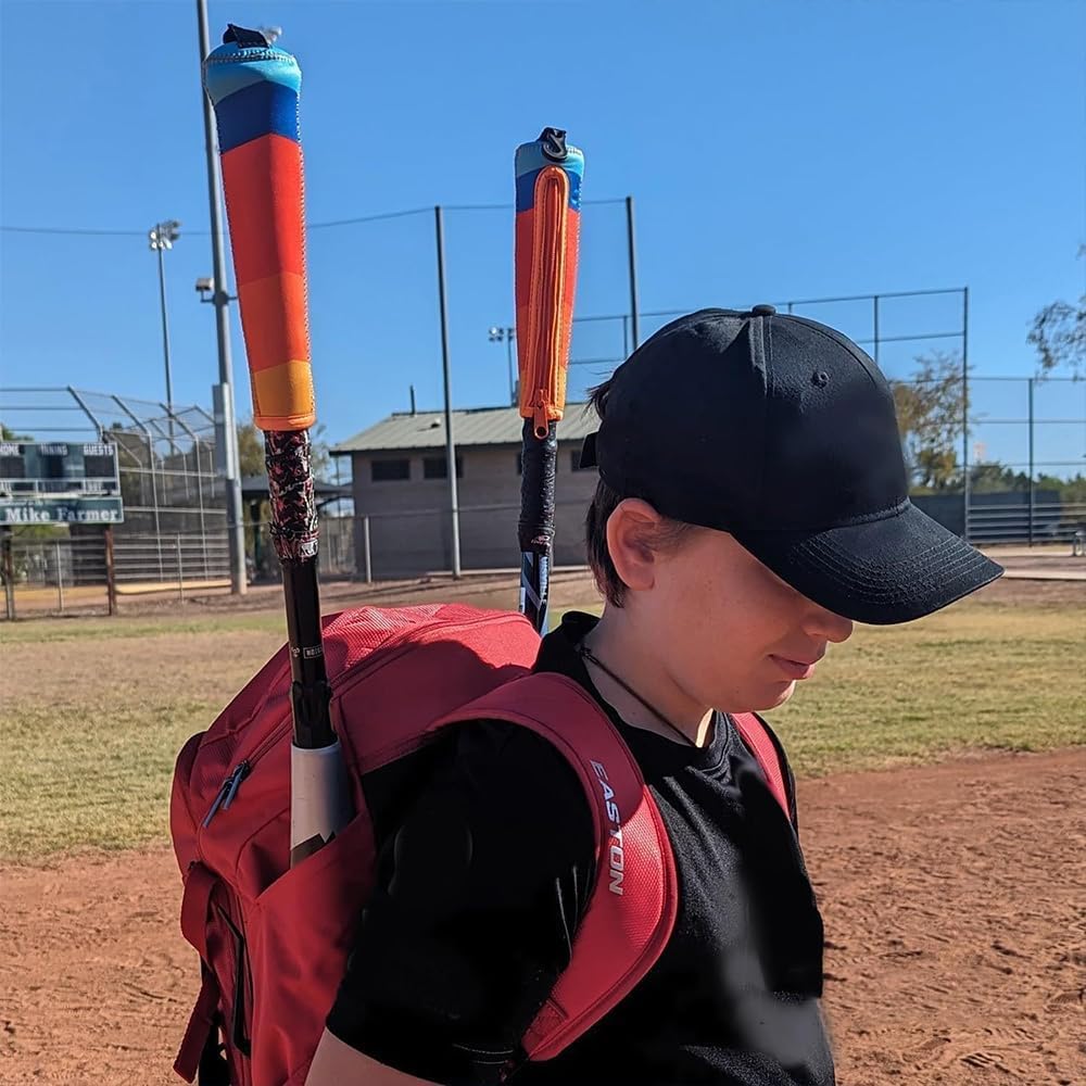 Baseball Bat Handle Cover, Baseball & Softball Handle Cover Cushy Zippered Sleeve for Grip Replacement, Bat Grip Wrap, Vehicle Protector