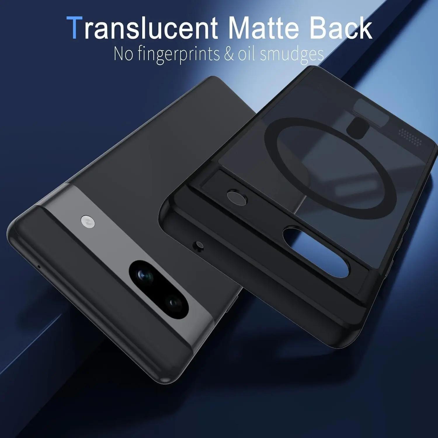 Case for Magsafe Magnetic Wireless Charge Translucent Matte Camera Protection Hard Case Cover For Google Pixel 6 9 8 7 Pro XL 8A 7A