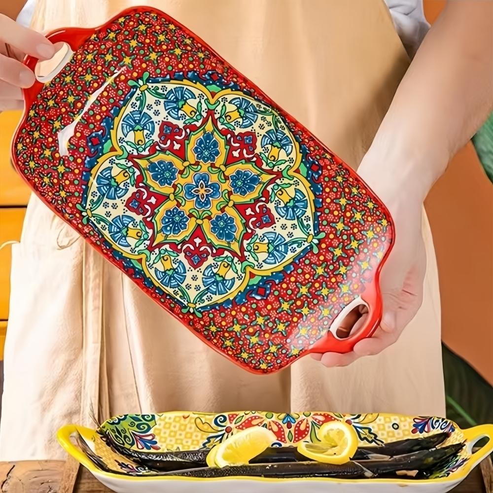 Fish Shaped Ceramic Plate, 1 Count Modern Style Exquisite Durable Multi-purpose Salad Plate, Heat-resistant Dishwasher Safe Plate for Home Kitchen