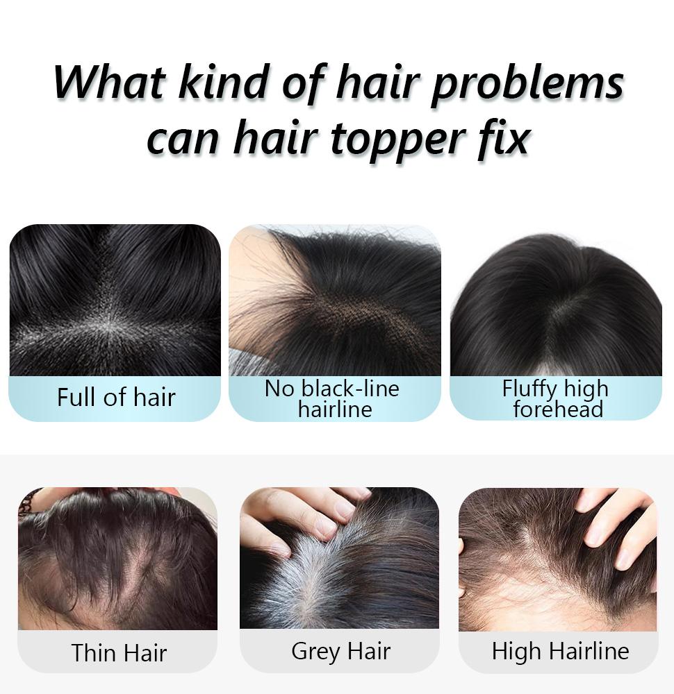 ONLYCUTE Wavy Hair Toppers for Women Synthetic 22 inch Hair Piece Natural Breathable Invisible hair topper for Daily Party Use