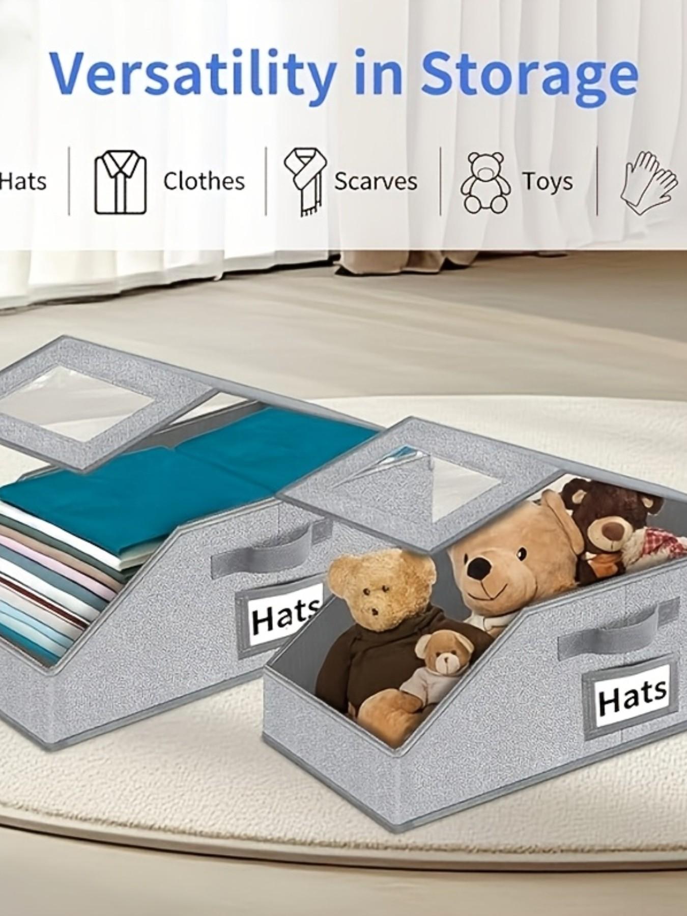 Baseball Cap Storage Box, Stackable Design with Transparent Lid, Flip-Top Access for Easy Organization, Ideal Wardrobe Solution