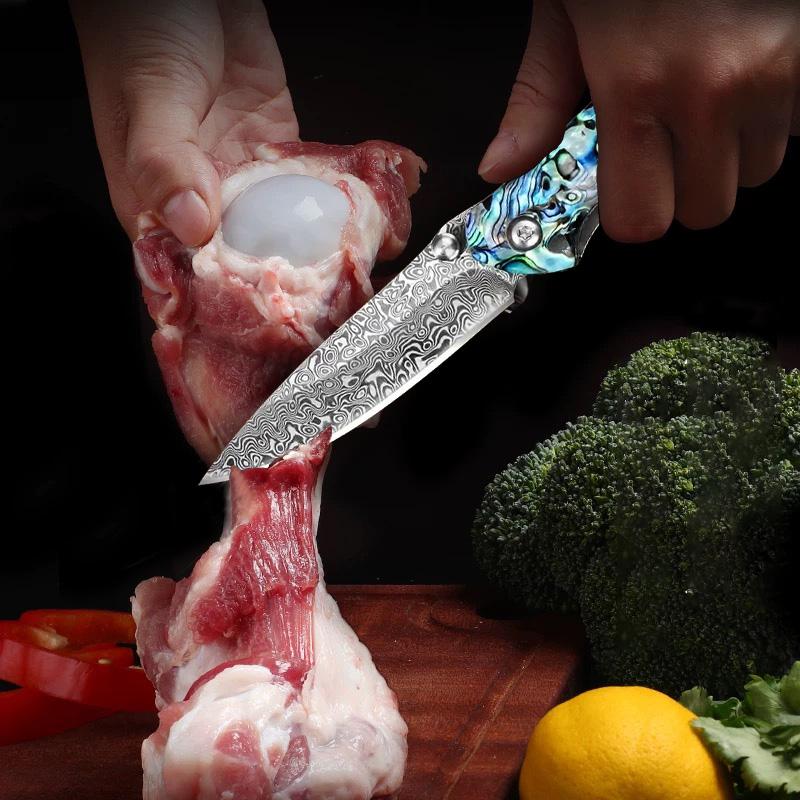 Seashine Damascus-A sharp steak knife is an excellent gift for cutting meat and fish in the kitchen Kitchenware Sturdy