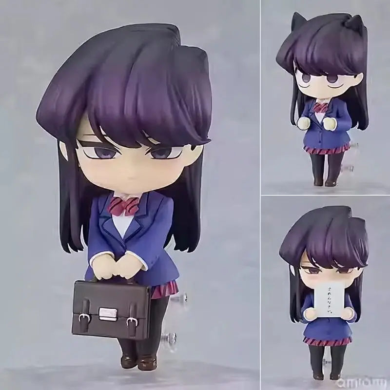 Anime Komi Can't Communicate Q Version Posable Action Figure With Interchangeable Faces Collectible Model Desktop Ornament Doll