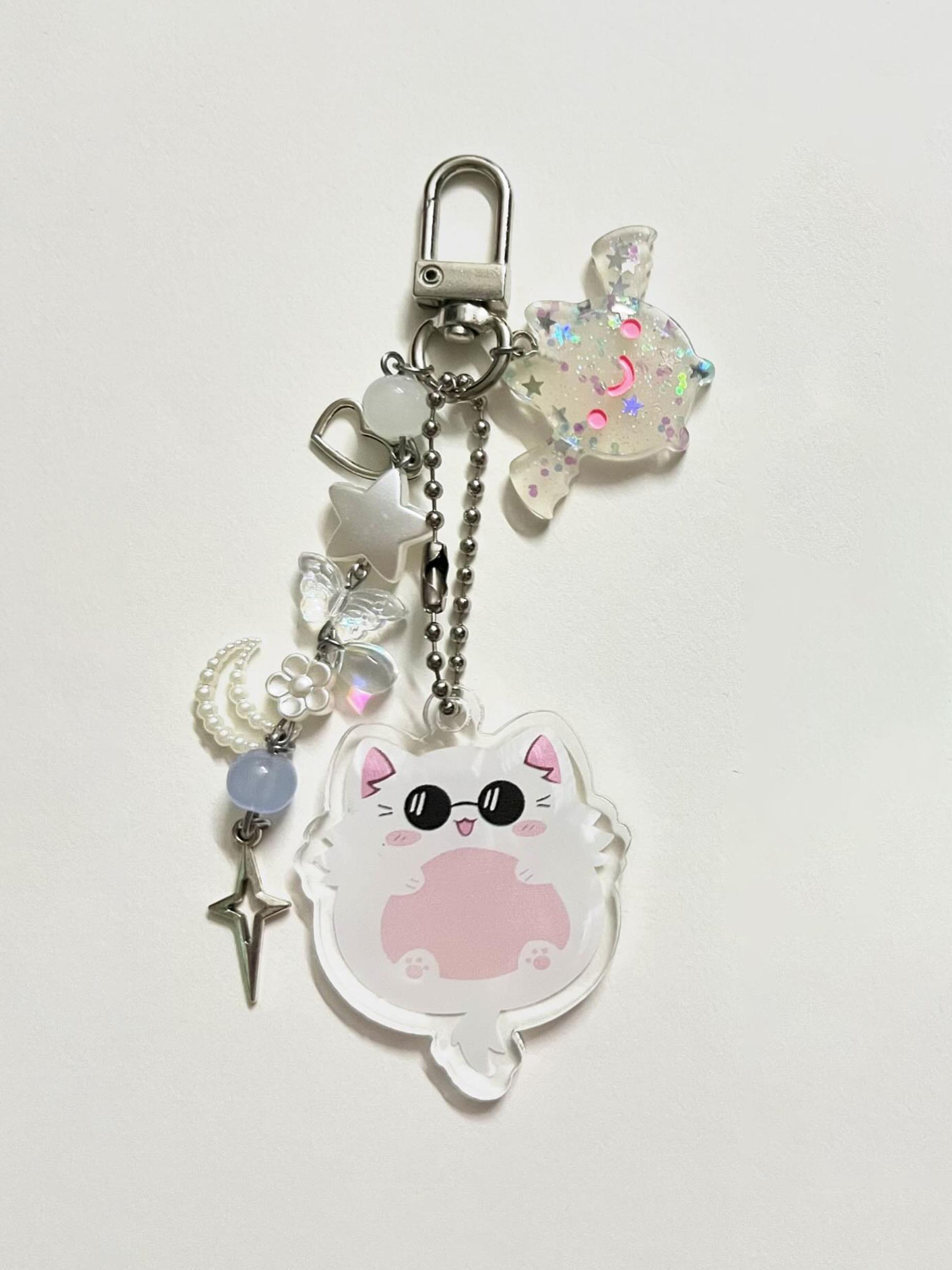 Jjk Satosugu Neko Matching Charms, Aesthetic Design Keychain Gift, Unique Accessory for Cat Lovers, Perfect Present for Anime Fans
