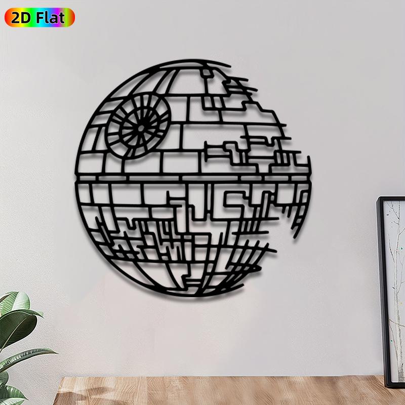1pc Death Star Metal Wall Art, Artistic, Iconic Death Star Statue Mural, Gift for New Year, Christmas, Star Wars Enthusiasts, Weather-Resistant Metal Wall Decor Wall Sculptures, Perfect for Home Wall & Garden Fence, Sci-Fi Decor