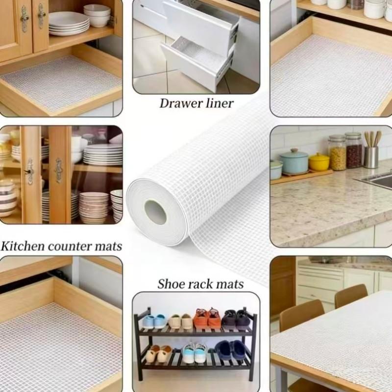 Transparent Washable Cuttable Drawer Liner, Non-Slip Refrigerator Inner Lining, Suitable for Fridge Glass Shelves Cabinets Home Kitchen Supplies