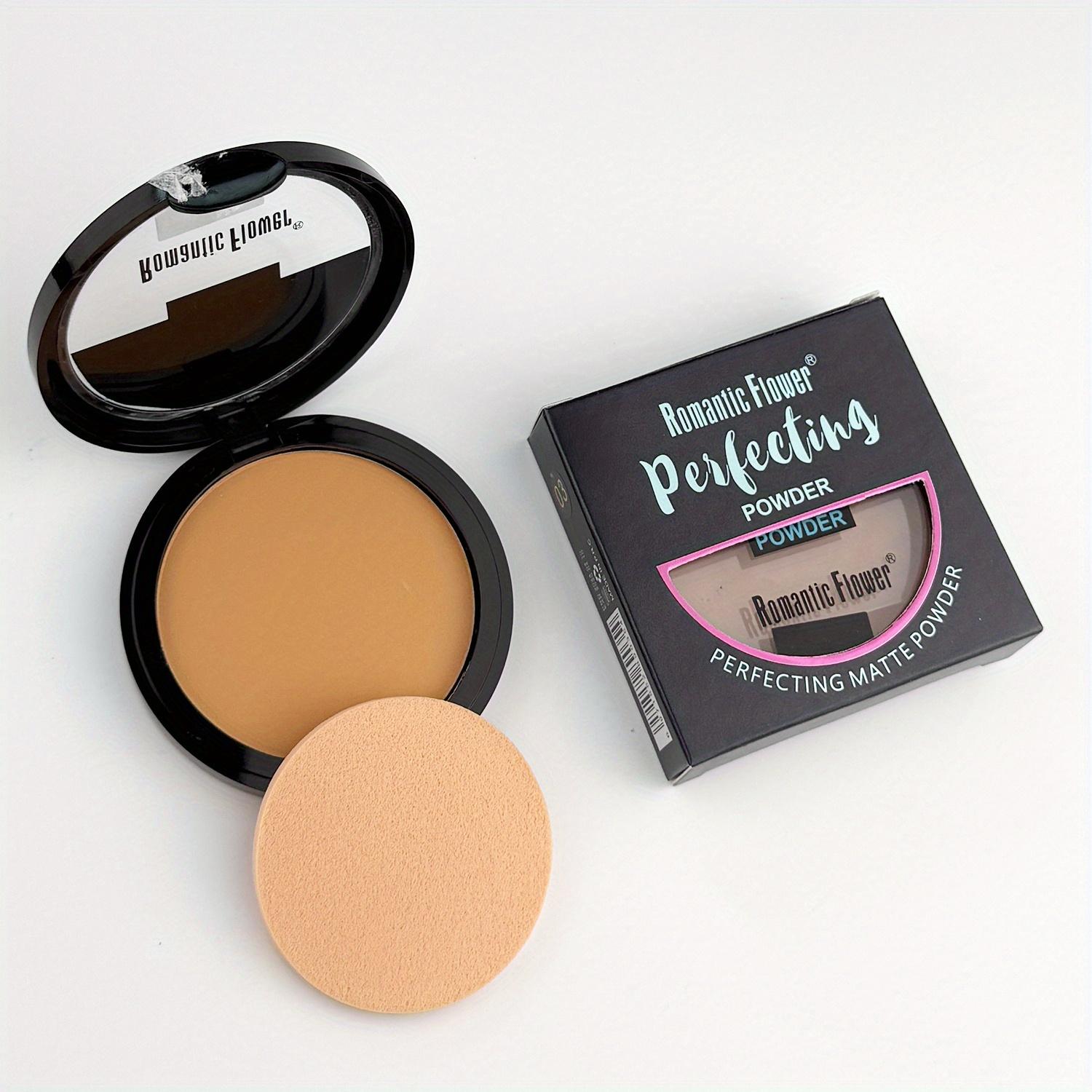 3 Shades Deep Matte Perfection Beauty Powder Cake, Matte Long-Lasting Waterproof, High Coverage Oil-Control Face Makeup Pressed Powder with Puff