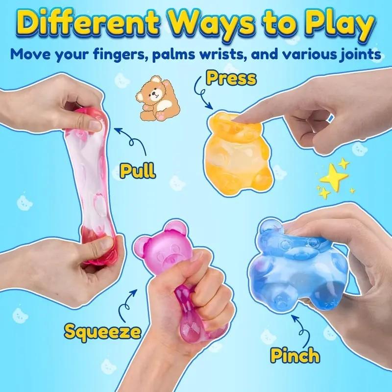 Soft Candy Bear Sensory Stress Relief Toy, Jelly Filled Squeeze Toy, Pressure Release Toy, Birthday Gift, Gift Bag Fillers
