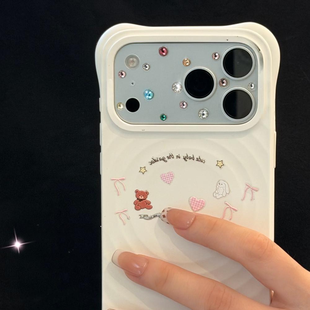 Diamond 3D Bow Heart Glass Camera Protector Case for iPhone 17 Pro Max 17Pro Lens Film Clear HD Full Cover