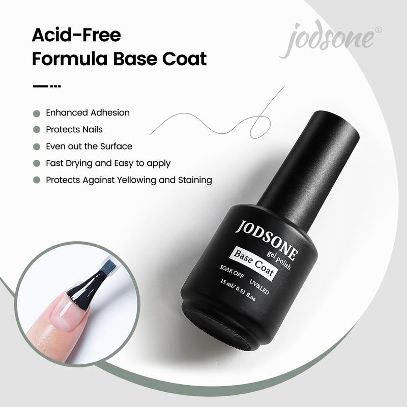JODSONE 15ml Nail Glue Gel for Nail Tips Long Lasting Extension Glue for Clear Nail Tips Base Coat Top Coat All Need Lamp Cured