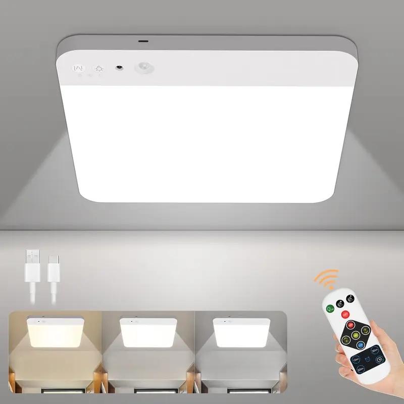 Rechargeable Motion Sensor Closet Light with Remote Control, 6000mah Battery, 400lm Brightness, 3 Color Modes, Magnetic Design for Indoor Lighting, Magnetic Closet Lights Rechargeable Motion Sensor Closet Light with Remote Control, 6000mah Battery, 400lm Brightness, 3 Color Modes, Magnetic Design for Indoor Lighting, Magnetic Closet Lights